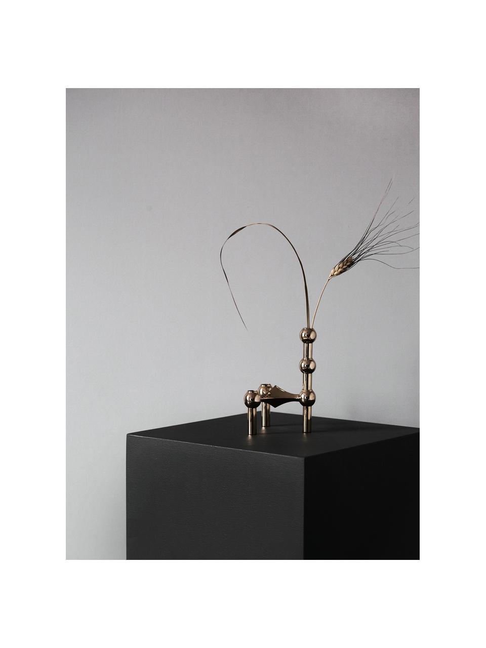 Candelabro Stoff Nagel, Metal recubierto, Dorado, Ø 3 x Al 10 cm