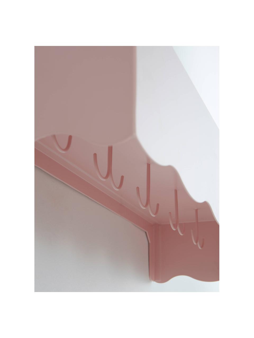 Porte-manteau mural en métal Waway, Acier, revêtement par poudre, Rose pâle, larg. 80 x haut. 25 cm