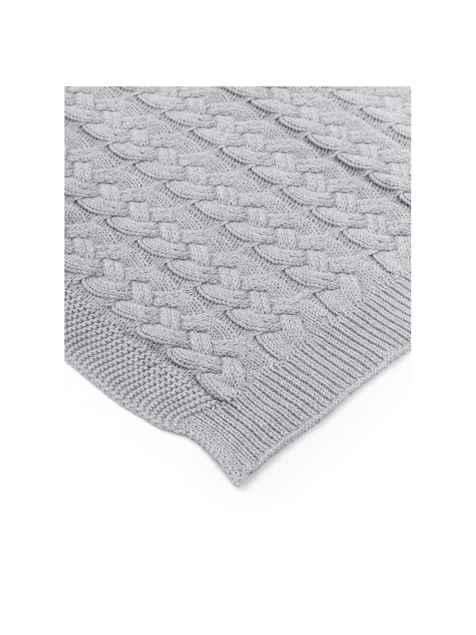 Pletená deka Caleb, 100 %  bavlna, Svetlosivá, Š 130 x D 170 cm