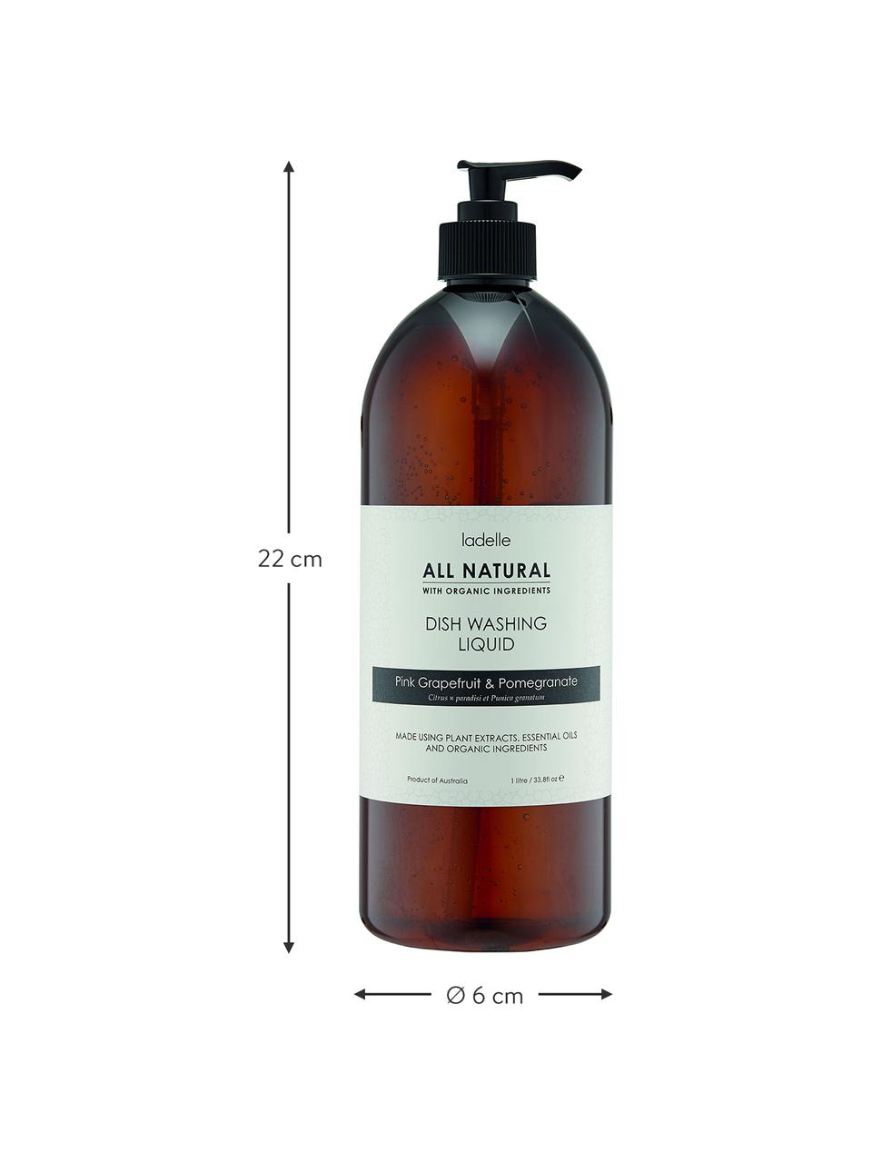 Afwasmiddel All Natural (Grapefruit & Granaatappel) 1 L, Houder: kunststof, Bruin, wit, 1 L