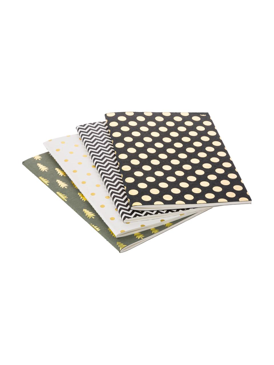 Set de cuadernos Graphics, 4 uds., Gris, negro, blanco, An 21 x Al 15 cm