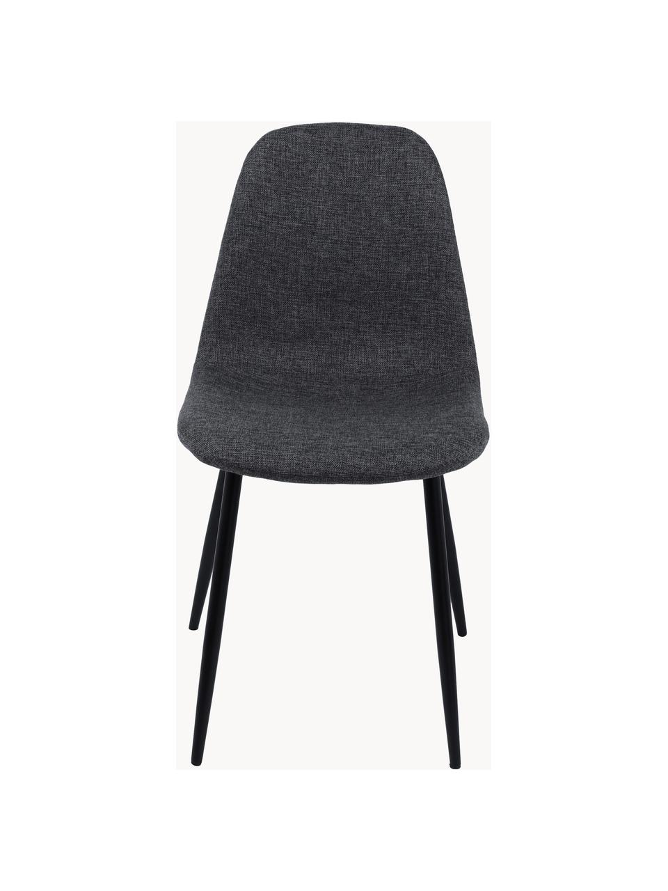 Čalúnená stolička Karla, 2 ks, Tmavosivá, čierna, Š 44 x H 53 cm