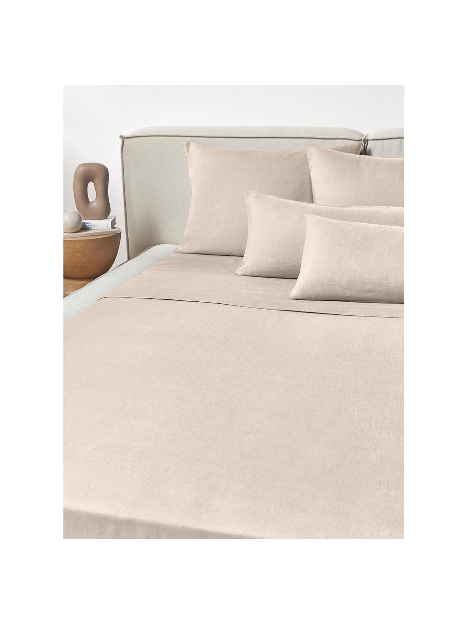 Sábana encimera de lino lavado Airy, 100% lino
Densidad de hilo 110 TC, calidad estándar

Las prendas de lino tienen una buena capacidad de transpirabilidad, además su alta resistencia a la abrasión hace que el lino sea muy duradero. El lino es un material refrescante, absorbe la humedad intercambiandola con el ambiente, se seca muy rápido y tiene un agradable efecto refrescante para las noches de verano. 

El material utilizado para este producto ha sido probado contra sustancias nocivas y está certificado según el STANDARD 100 por OEKO-TEX®, 15.HIN.65948, HOHENSTEIN HTTI., Beige, Cama 150/160 cm (240 x 280 cm)