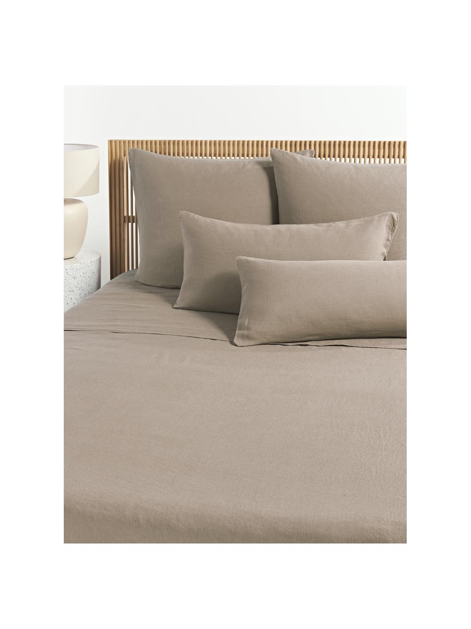 Gewaschenes Leinen-Betttuch Airy, Beige, B 240 x L 280 cm