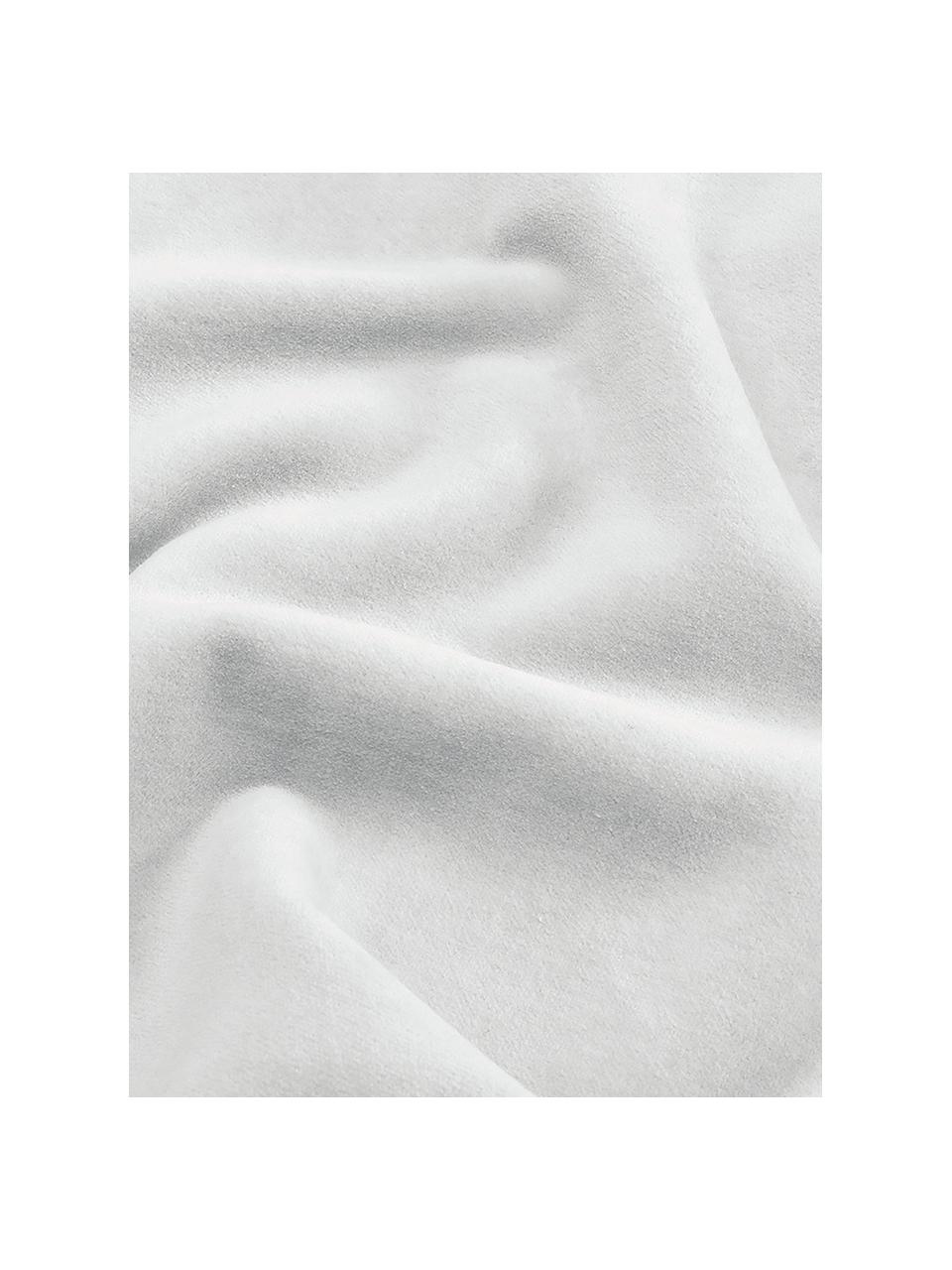 Housse de coussin velours gris clair Dana, 100 % velours de coton, Gris clair, larg. 40 x long. 40 cm