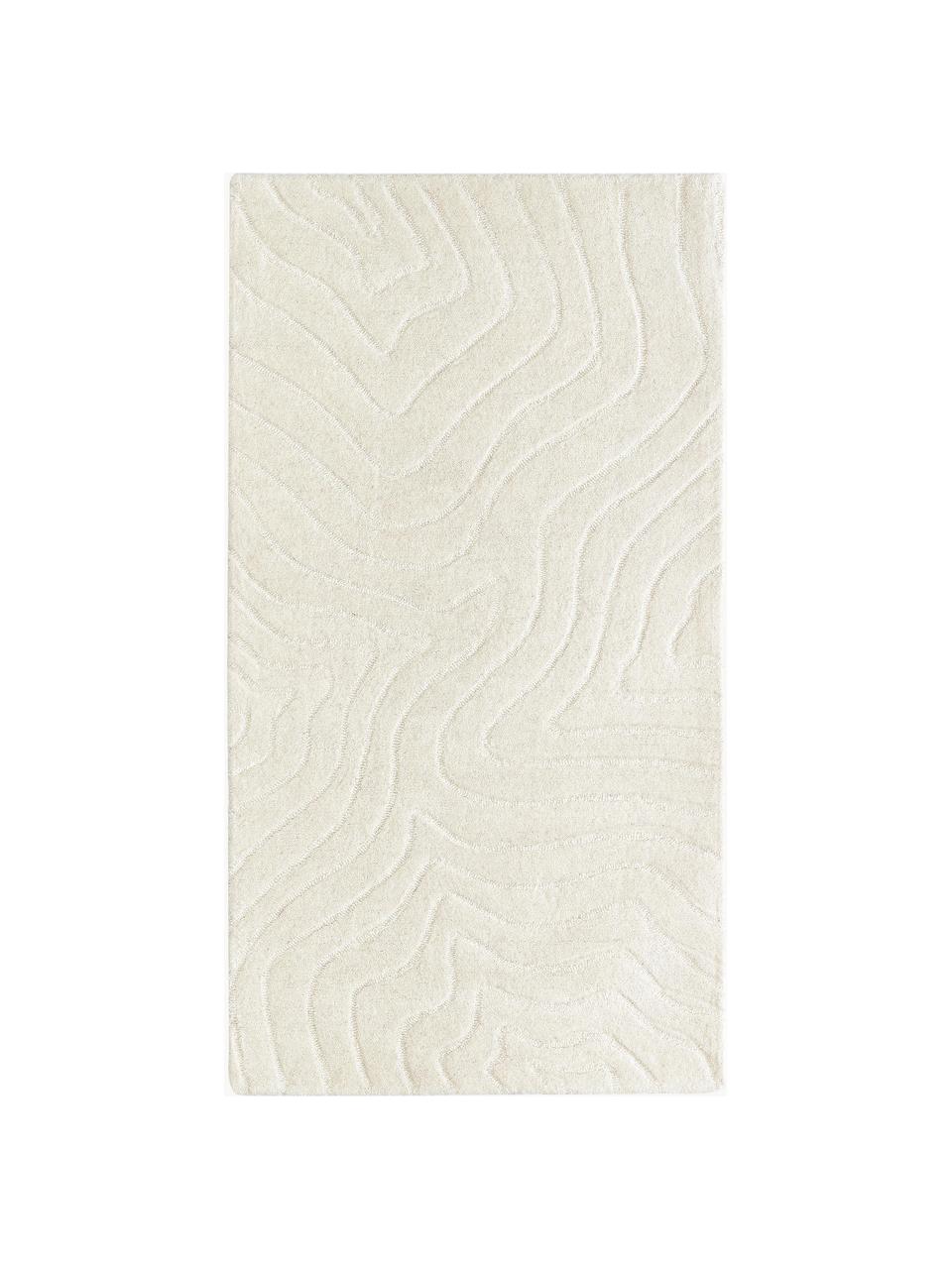 Tapis en laine tuftée main Aaron, Blanc crème, larg. 160 x long. 230 cm (taille M)