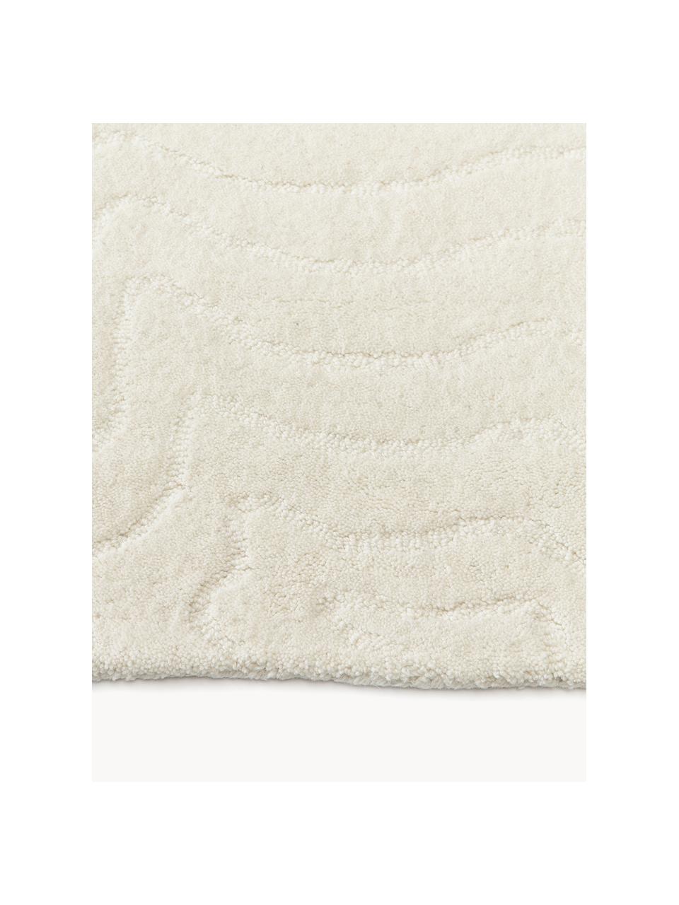 Tapis en laine tuftée main Aaron, Blanc crème, larg. 160 x long. 230 cm (taille M)