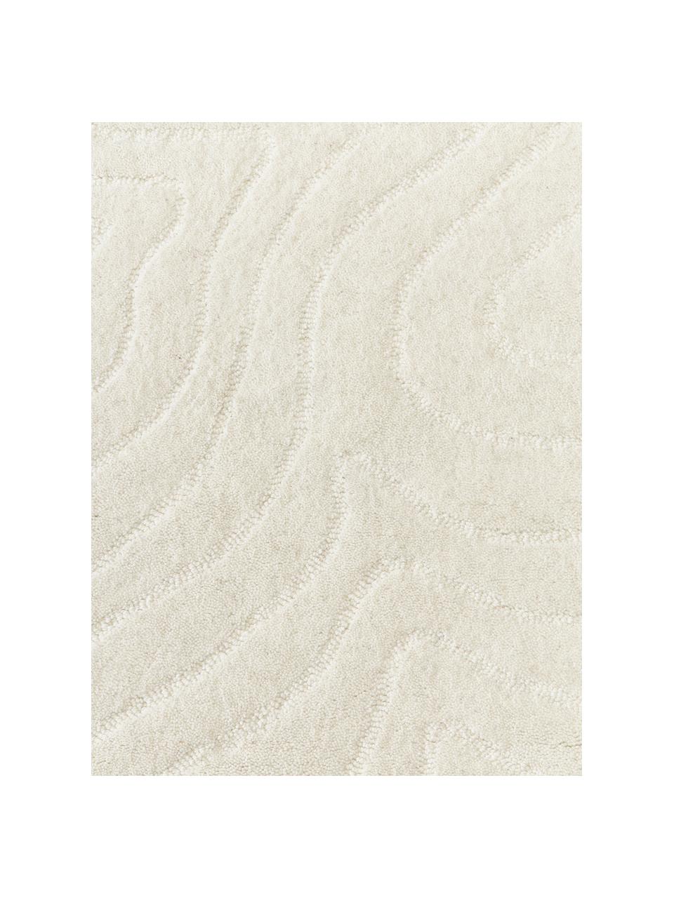 Tapis en laine tuftée main Aaron, Blanc crème, larg. 160 x long. 230 cm (taille M)