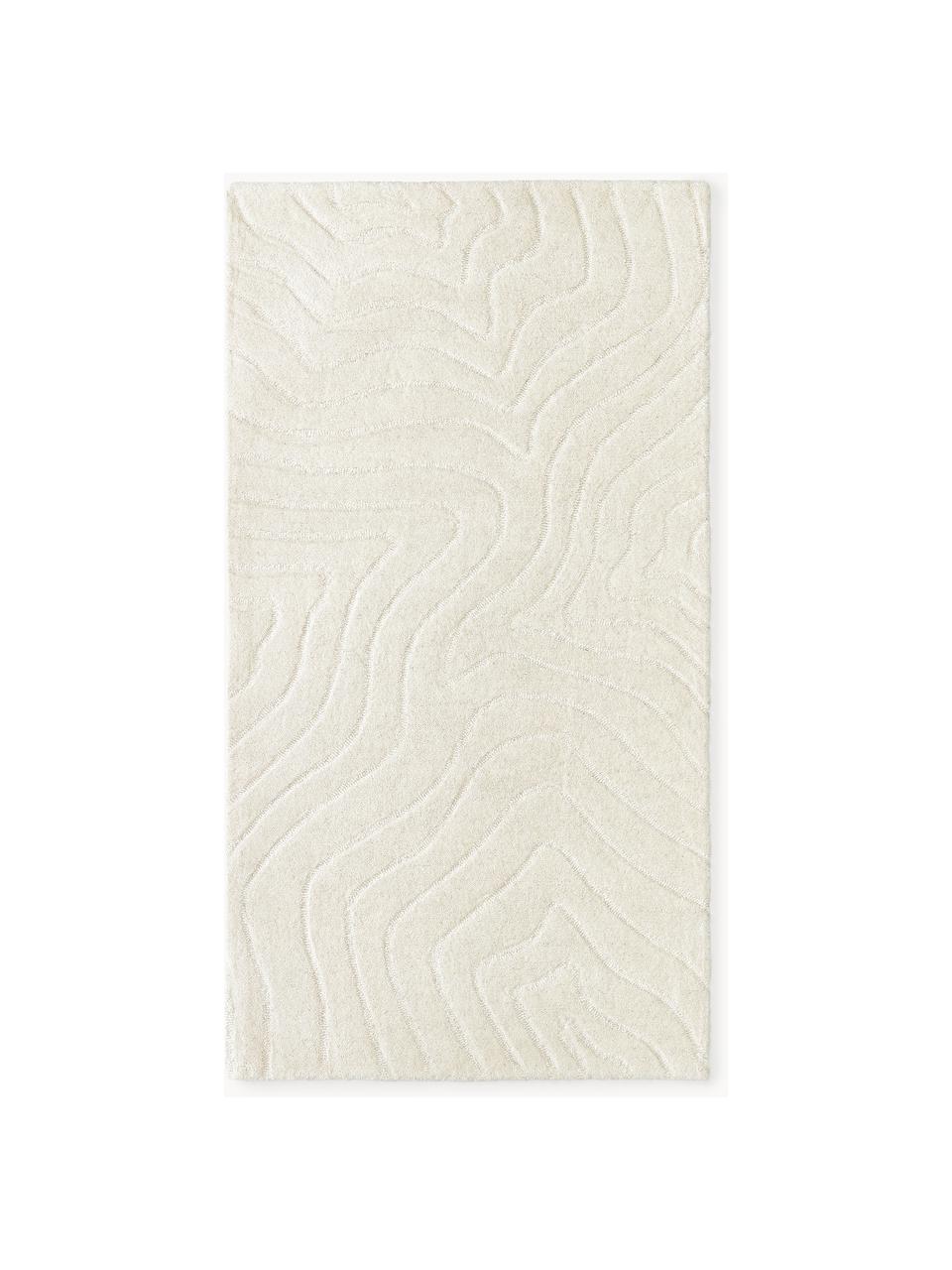 Tapis en laine tuftée main Aaron, Blanc crème, larg. 160 x long. 230 cm (taille M)