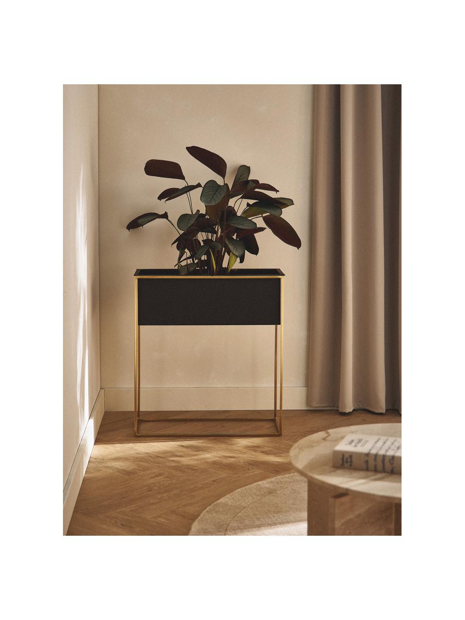 Portavaso XL in metallo Leilani, Metallo verniciato a polvere, Dorato, nero, Larg. 60 x Alt. 65 cm