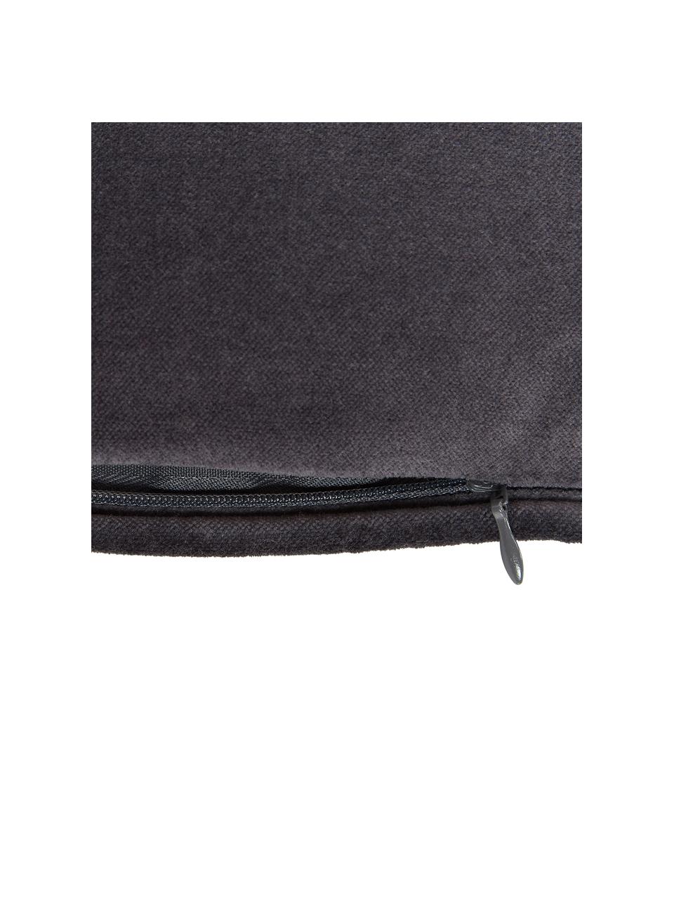 Funda de cojín de terciopelo Dana, 100% terciopelo de algodón, Negro, An 50 x L 50 cm