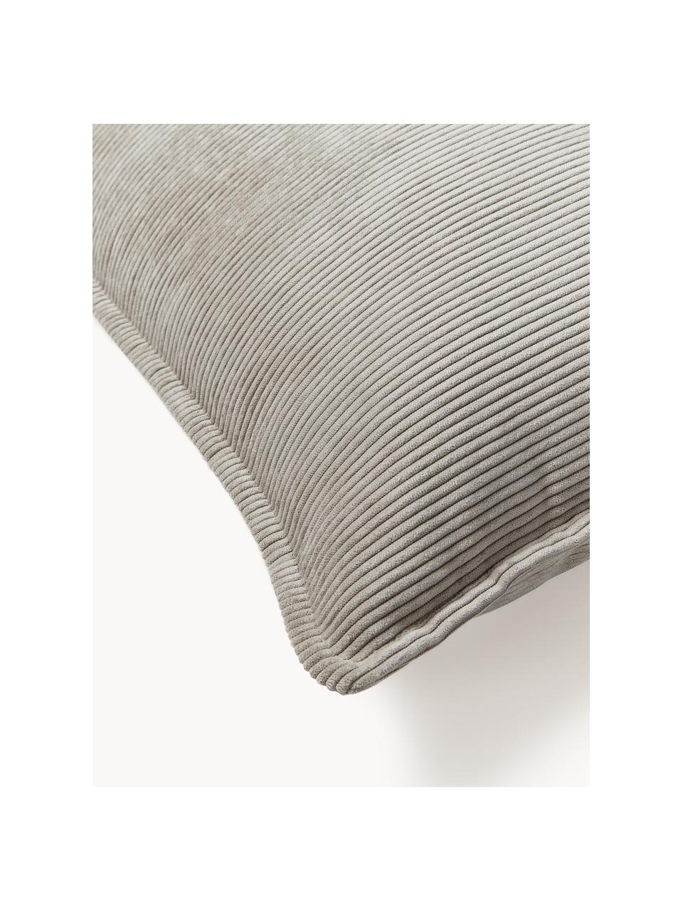 Corduroy bankkussen Lennon, Bekleding: corduroy (92% polyester, , Corduroy grijs, B 50 x L 80 cm
