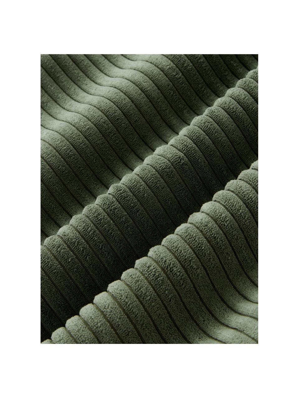 Langes Cord-Kissen Kylen, Hülle: Cord (90 % Polyester, 10 , Olivgrün, B 30 x L 70 cm