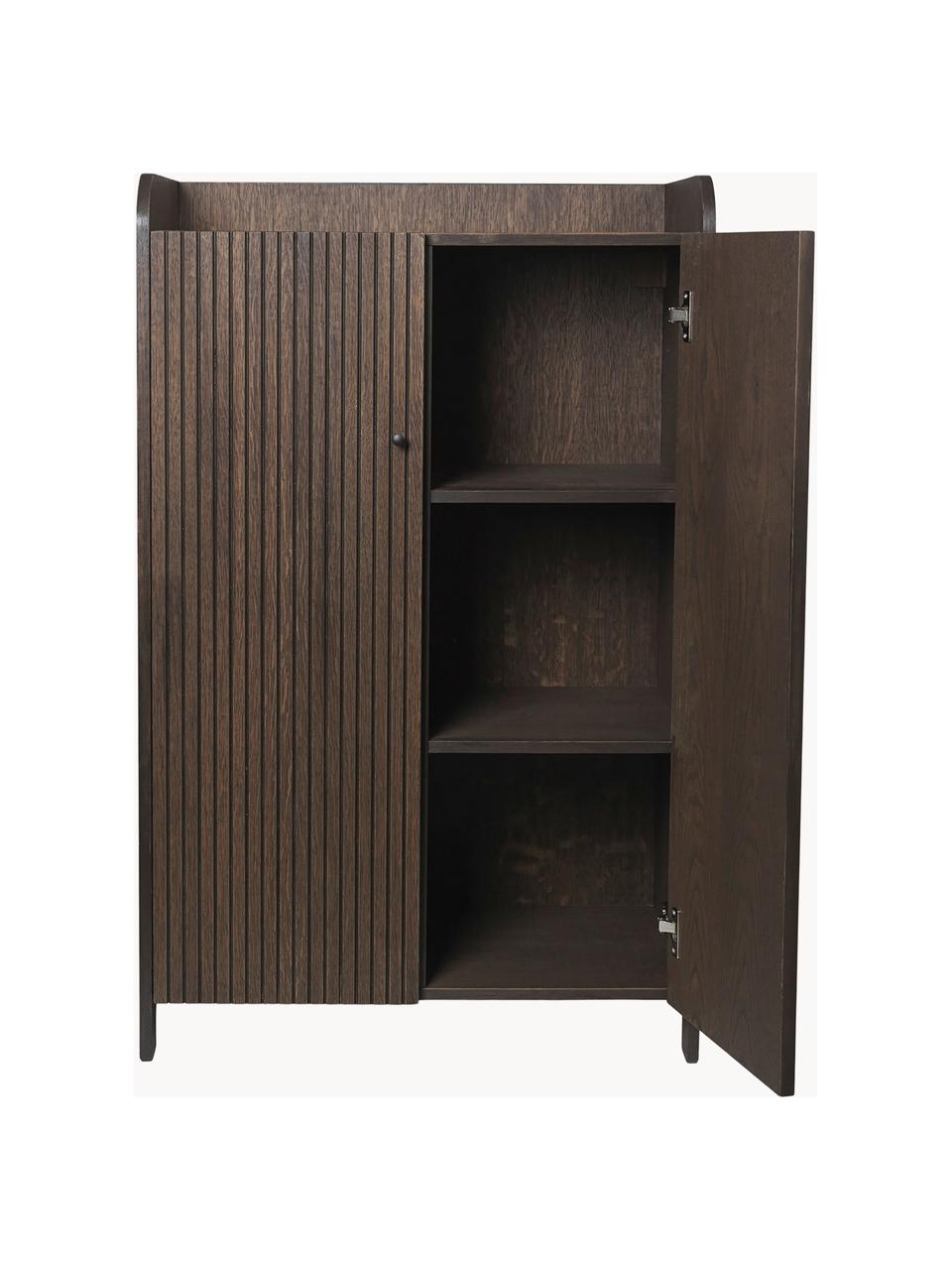 Credenza alta Sill, Pannello di fibra a media densità (MDF) con finitura in legno di quercia

Questo prodotto è realizzato con legno di provenienza sostenibile e certificato FSC®, Legno di quercia scuro, Larg. 70 x Alt. 110 cm