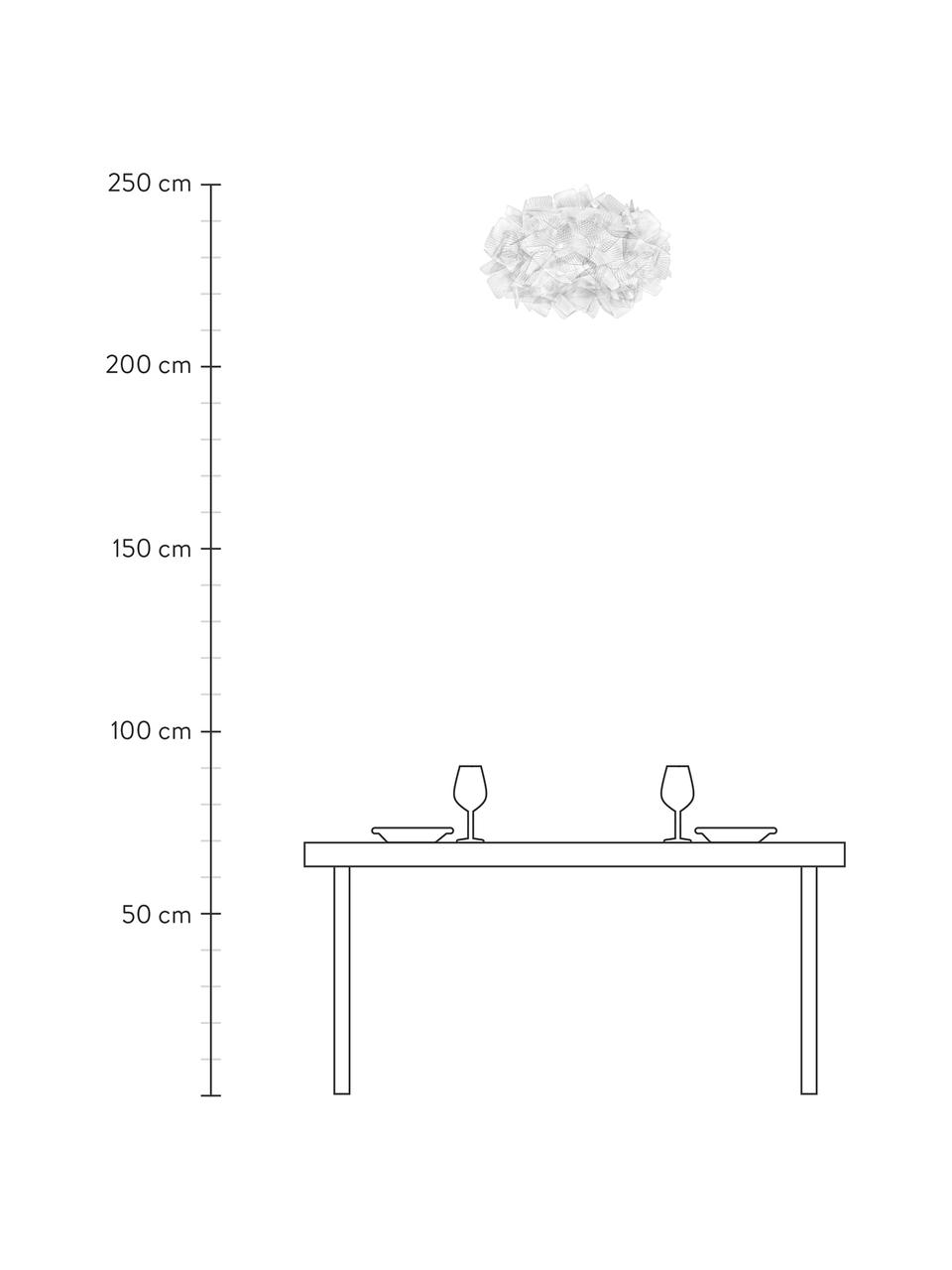 Design plafondlamp Clizia Pixel van kunststof, Lampenkap: Technopolymer Opalflex®, Transparant, Ø 53 x D 20 cm