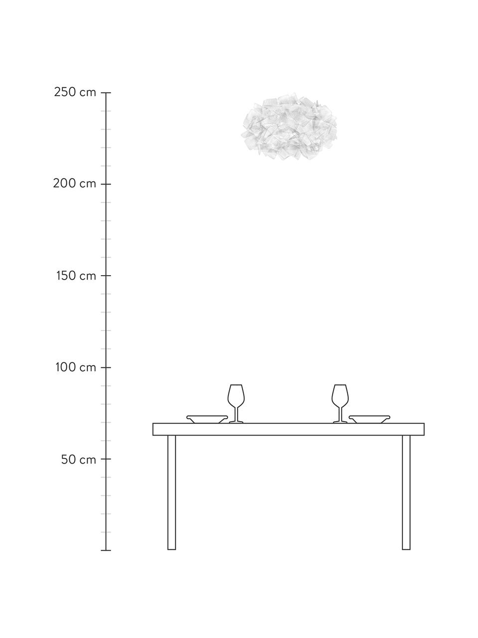 Designové stropní svítidlo z umělé hmoty Clizia Pixel, Transparentní, Ø 53 cm, H 20 cm