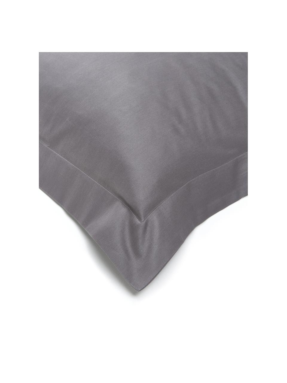 Taie d'oreiller 65x65 satin de coton Premium, 2 pièces, Gris foncé, 65 x 65 cm