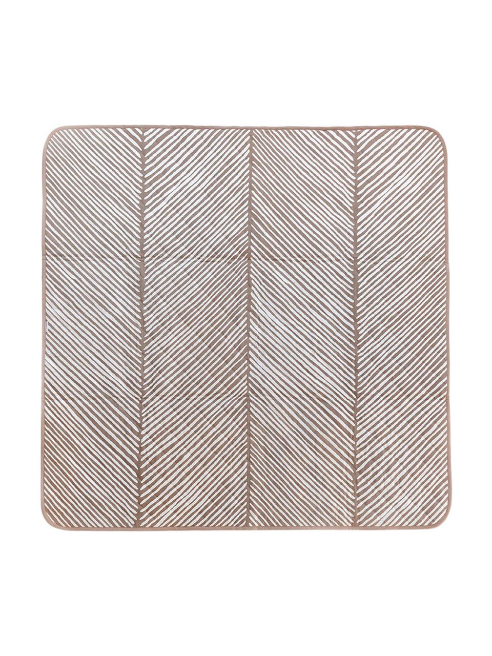 Tapis de jeu réversible Tan, Brun, blanc, larg. 120 x long. 120 cm