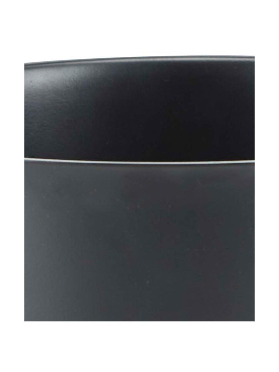 Mengkom Mixa in zwart, Gecoat edelstaal, Zwart, Ø 22 x H 14 cm