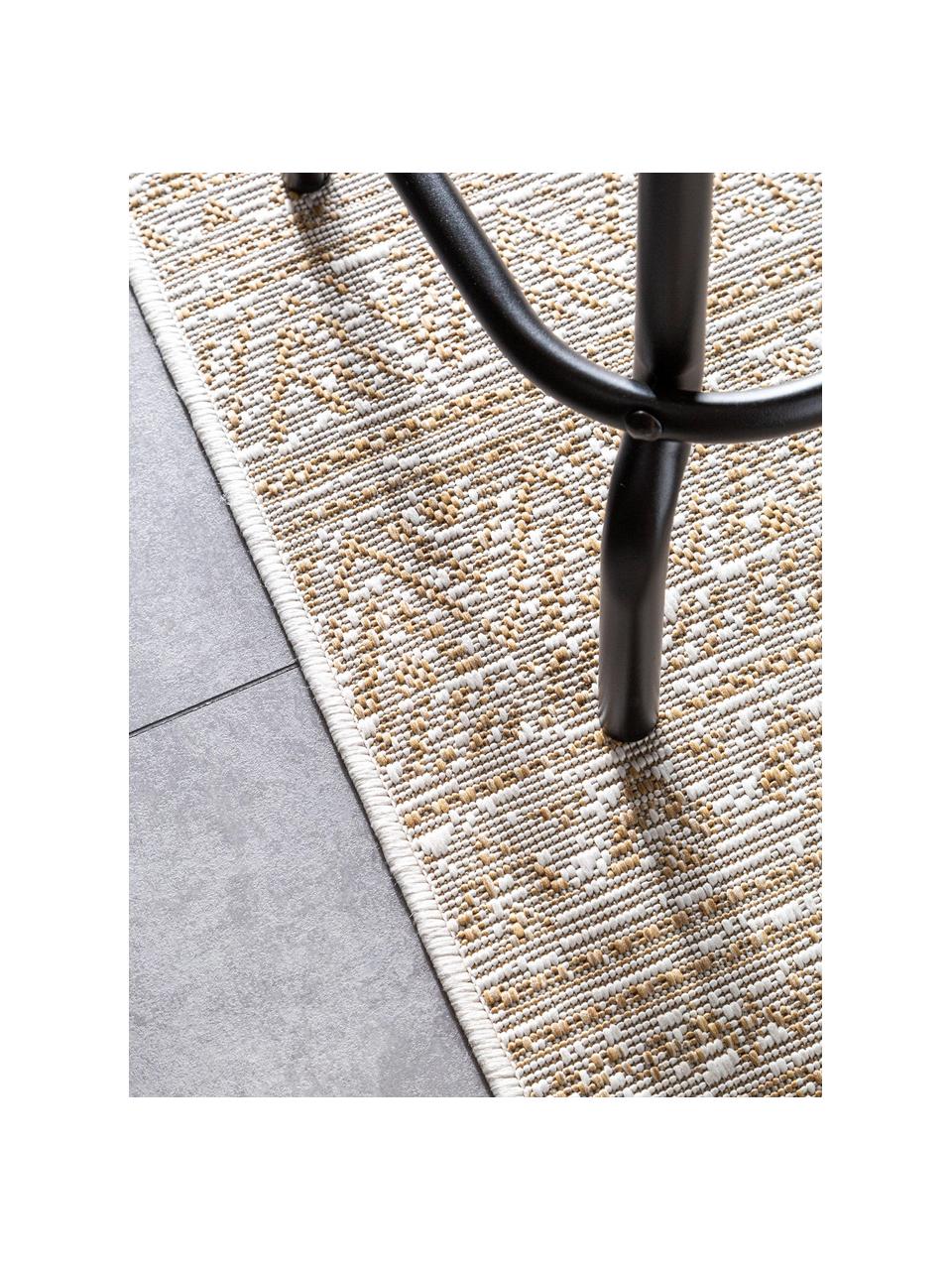 Tappeto da interno-esterno con motivo etnico Cleo, 90% polipropilene, 10% poliestere, Beige, tonalità marroni, Larg. 80 x Lung. 240 cm