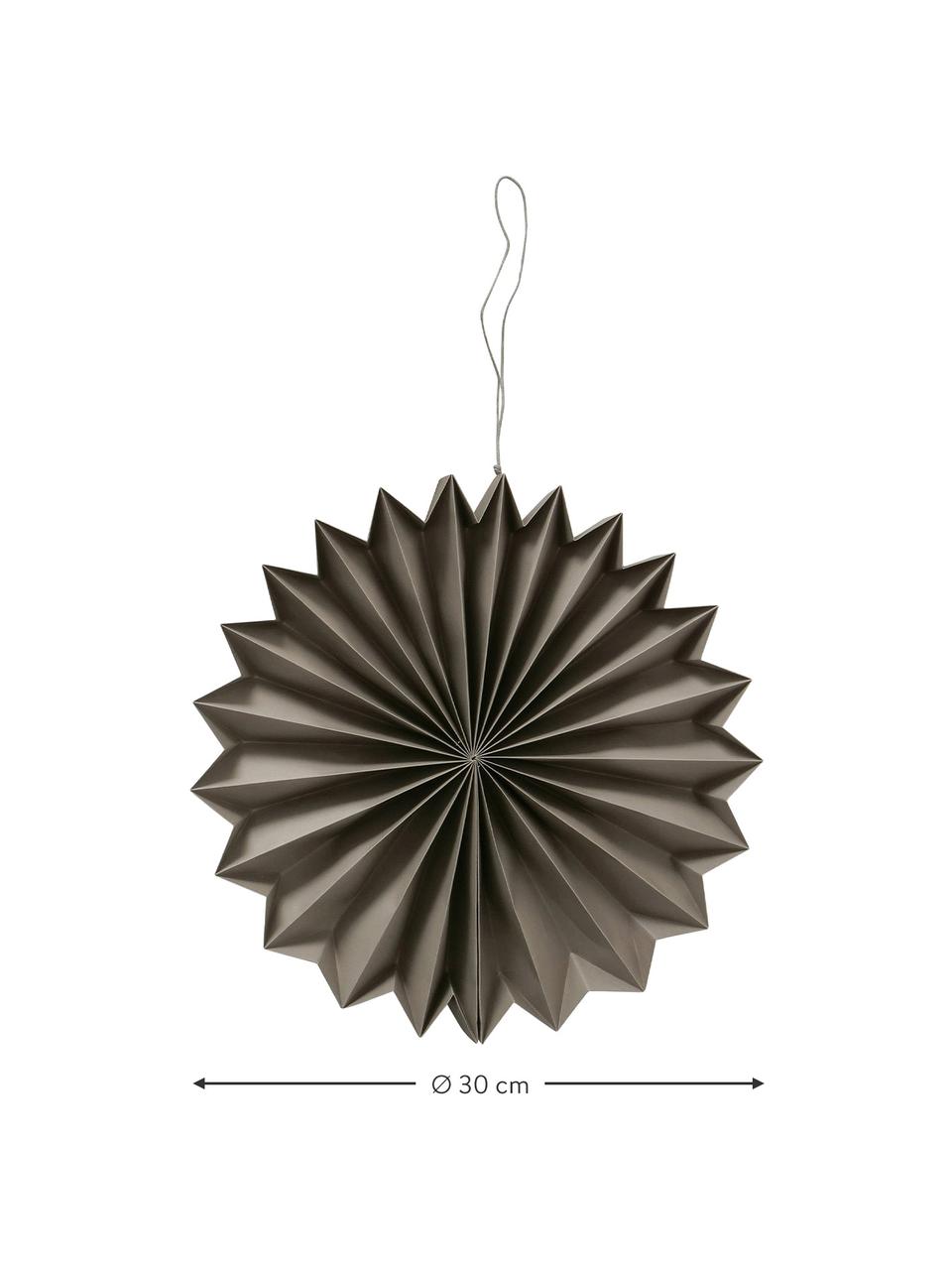 Adornos navideños estrellas artesanales Dilia, 3 uds., Papel reciclado, Negro, blanco, greige, Ø 30 cm