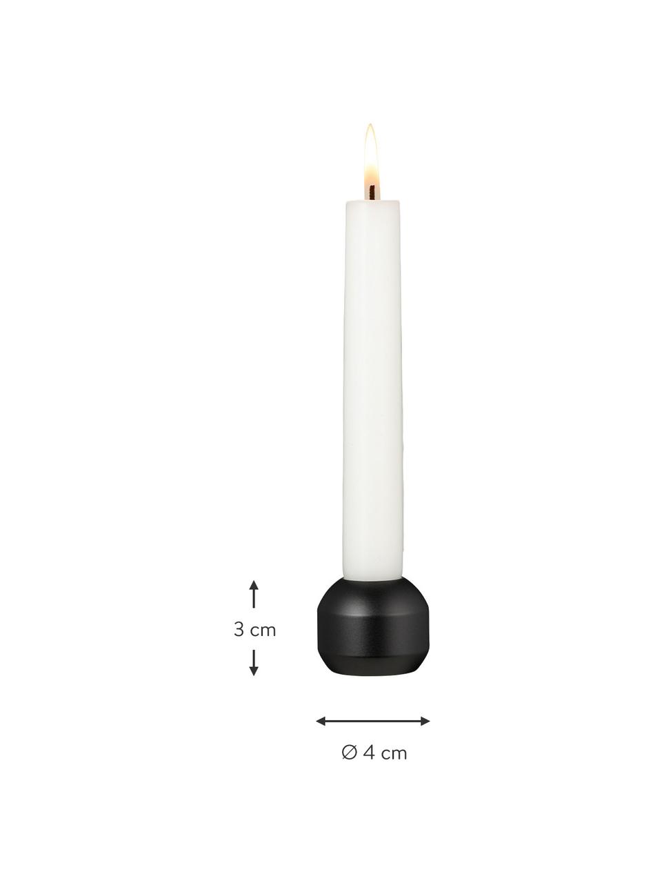 Kerzenhalter Silhouette, 2 Stück, Metall, beschichtet, Schwarz, Ø 4 x H 3 cm