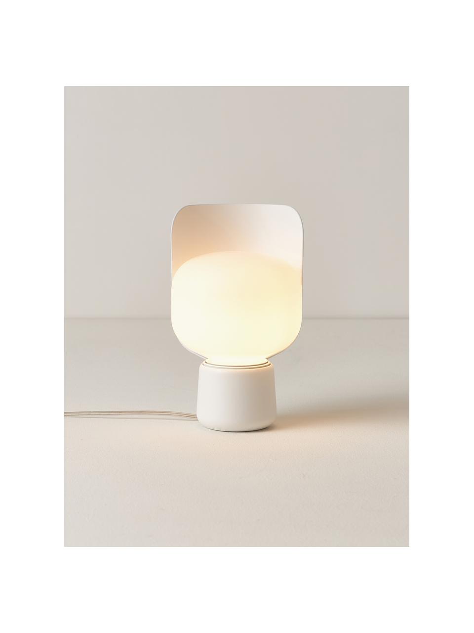 Malá stolní lampa Blom, ručně vyrobená, Bílá, Ø 15 cm, V 24 cm