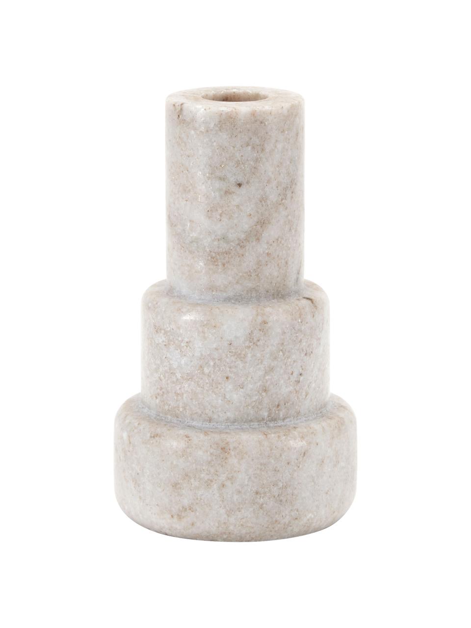 Mramorový svietnik Stone, Mramor, Béžová mramorová, Ø 8 x V 14 cm