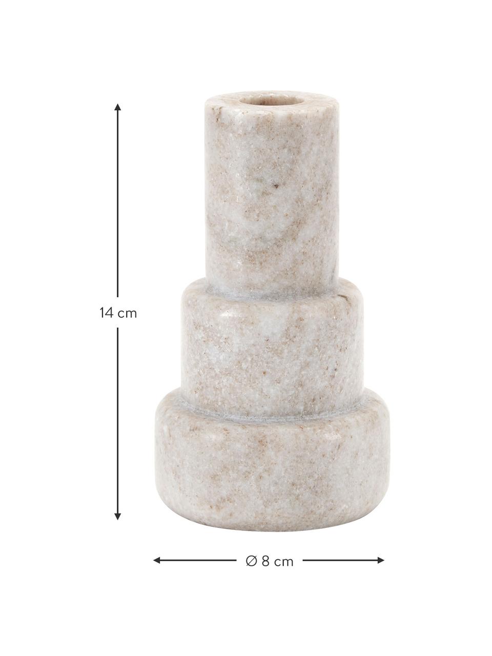 Świecznik z marmuru Stone, Marmur, Beżowy marmur, Ø 8 x W 14 cm