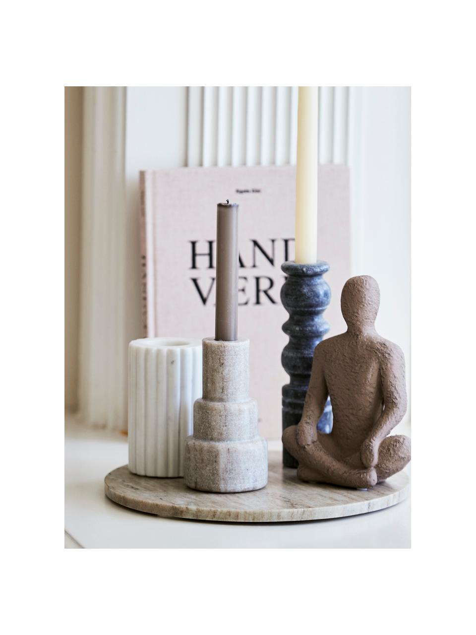 Marmor-Kerzenhalter Stone, Marmor, Beige, marmoriert, Ø 8 x H 14 cm