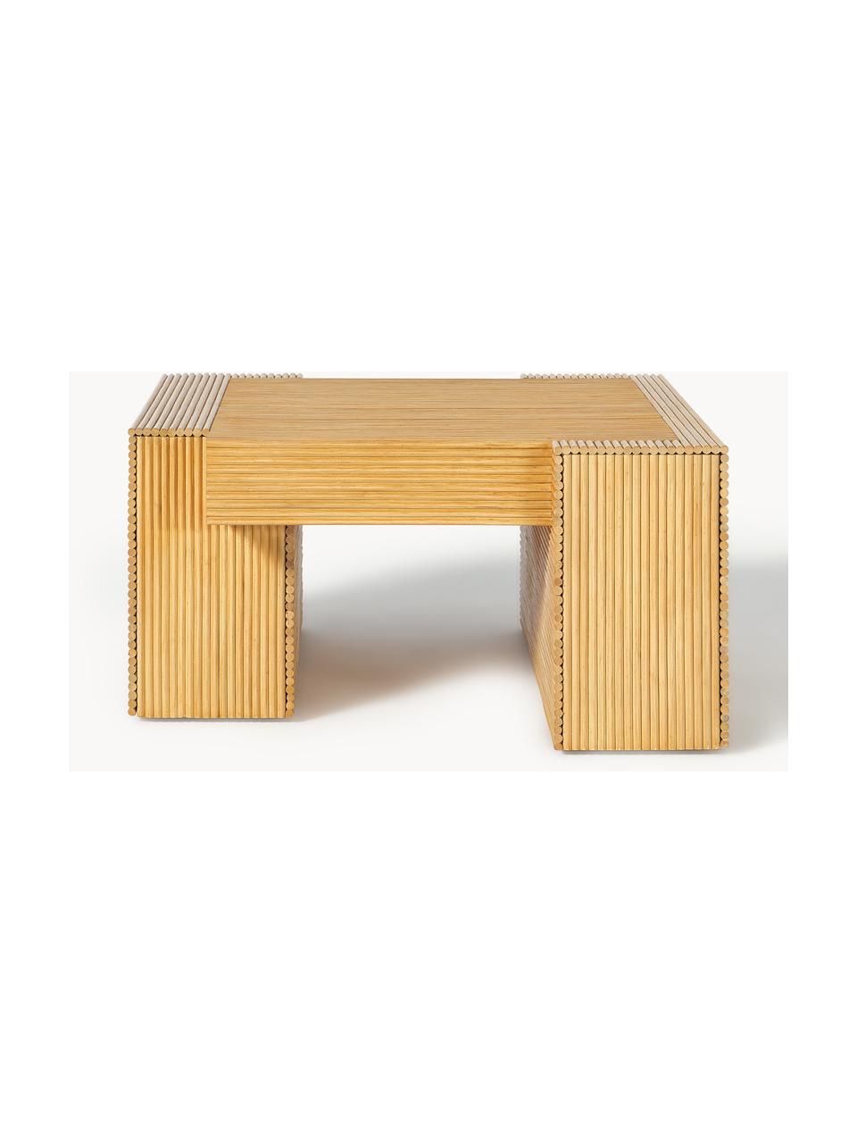 Tavolino da salotto Elian, Piano del tavolo: pannelli MDF (fibra a med, Legno di mogano, Larg. 70 x Alt. 70 cm