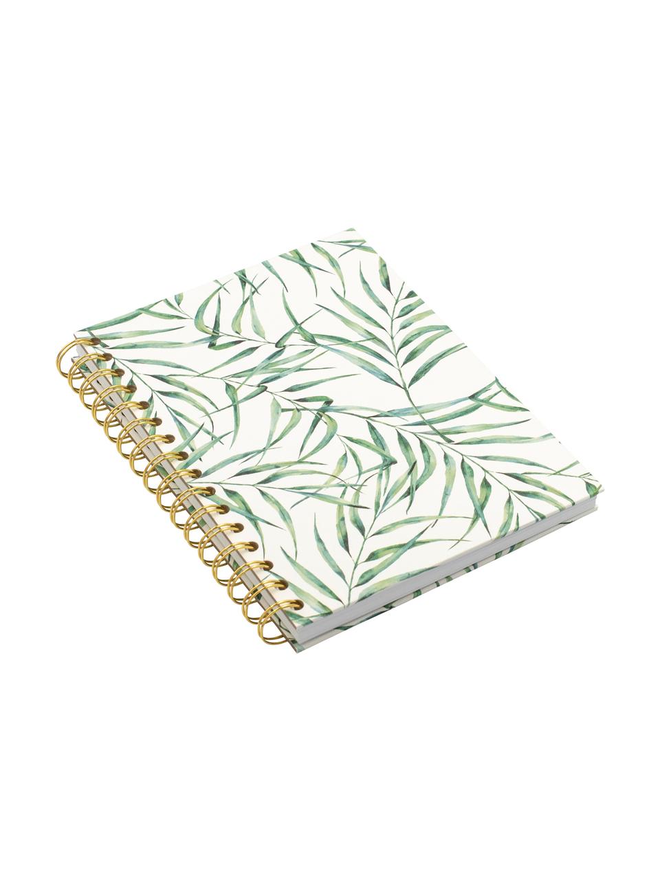 Carnet de notes Leaf, Blanc, vert, larg. 16 x haut. 21 cm