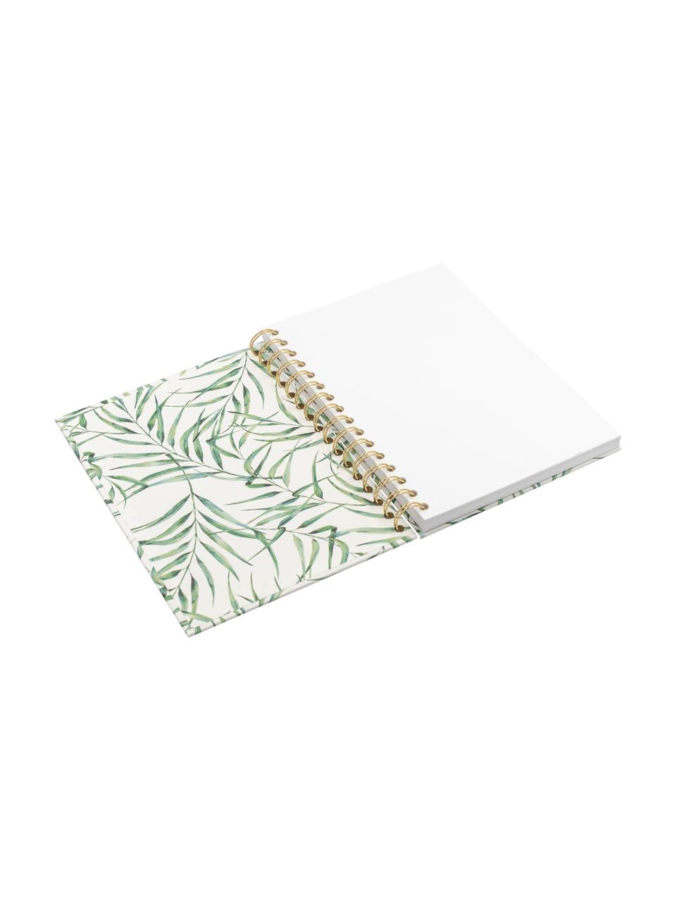 Carnet de notes Leaf, Blanc, vert, larg. 16 x haut. 21 cm