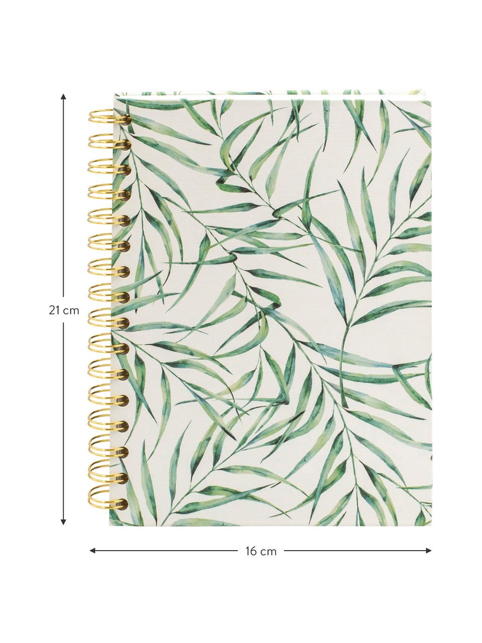 Quaderno a spirale Breeze, Bianco, verde, Larg. 16 x Alt. 21 cm