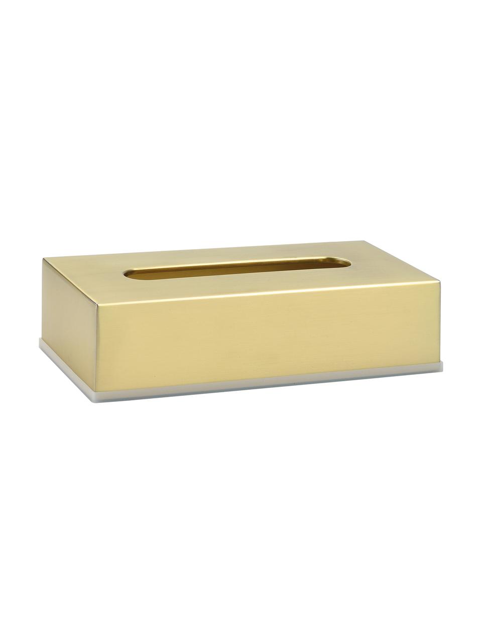 Kosmetiktuchbox Acton, Edelstahl, beschichtet, Messingfarben, B 26 x H 7 cm