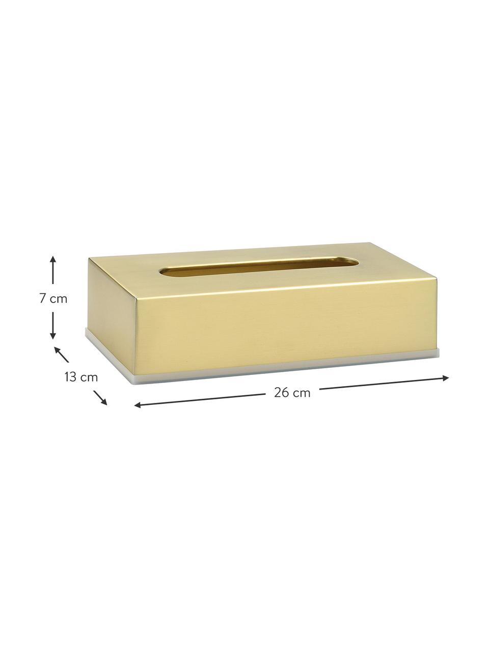 Dóza na kozmetické utierky Acton, Potiahnutá nehrdzavejúca oceľ, Mosadzná, Š 26 x V 7 cm