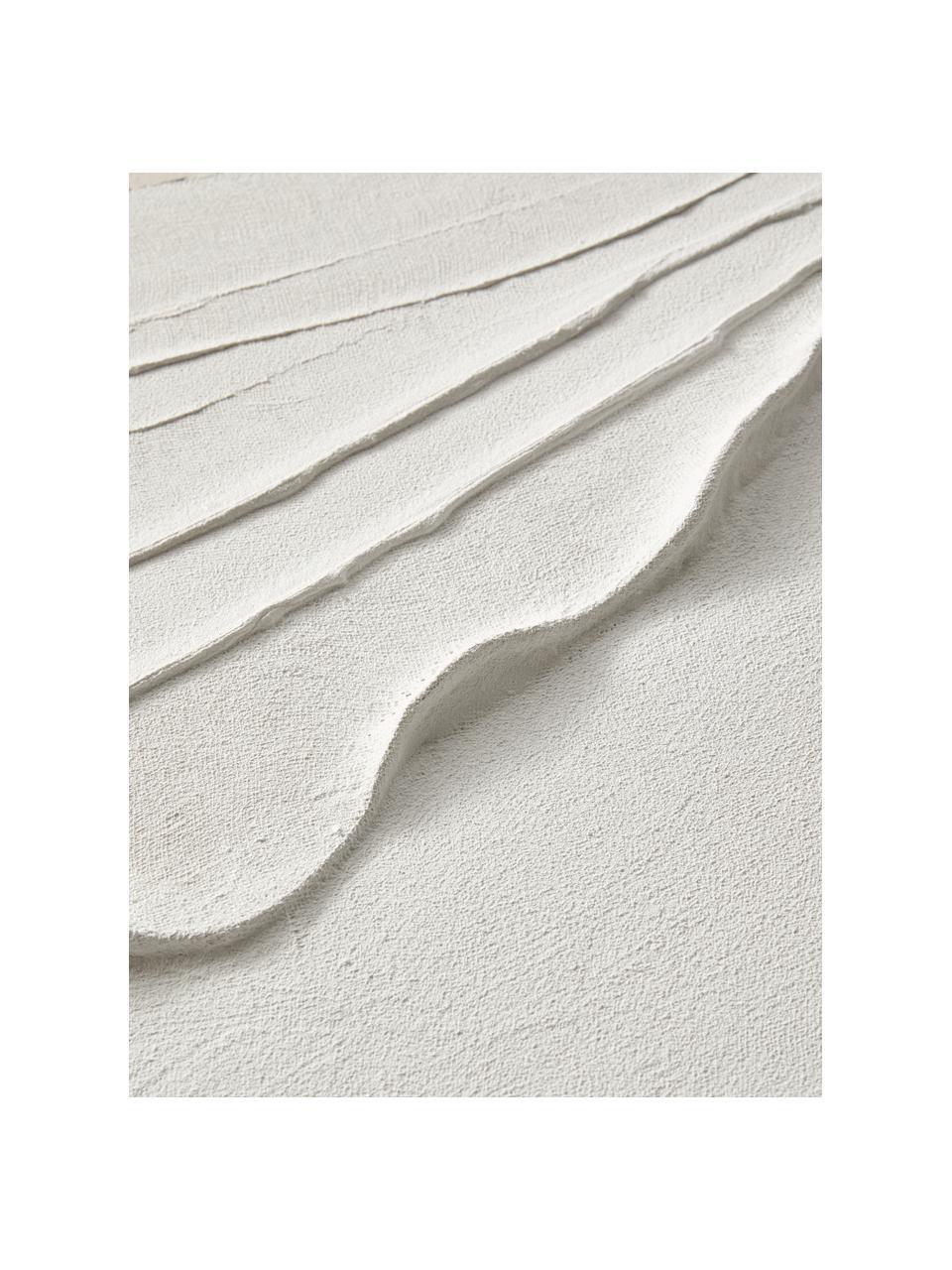 Quadro su tela Texture, Immagine: fibre di lino, Retro: legno di pino, Bianco, Larg. 80 x Alt. 100 cm