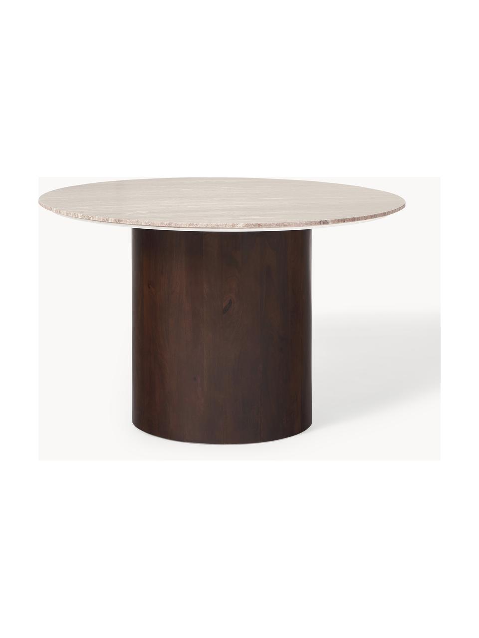 Table ronde en manguier Abby, Ø 120 cm, Beige, bois de manguier, Ø 120 cm