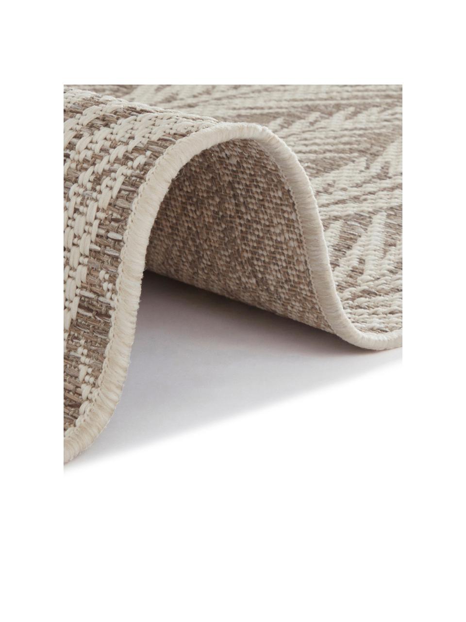 Design in- &  outdoor vloerkleed Pella met grafisch patroon, 100% polypropyleen, Taupe, beige, B 160 x L 230 cm (maat M)