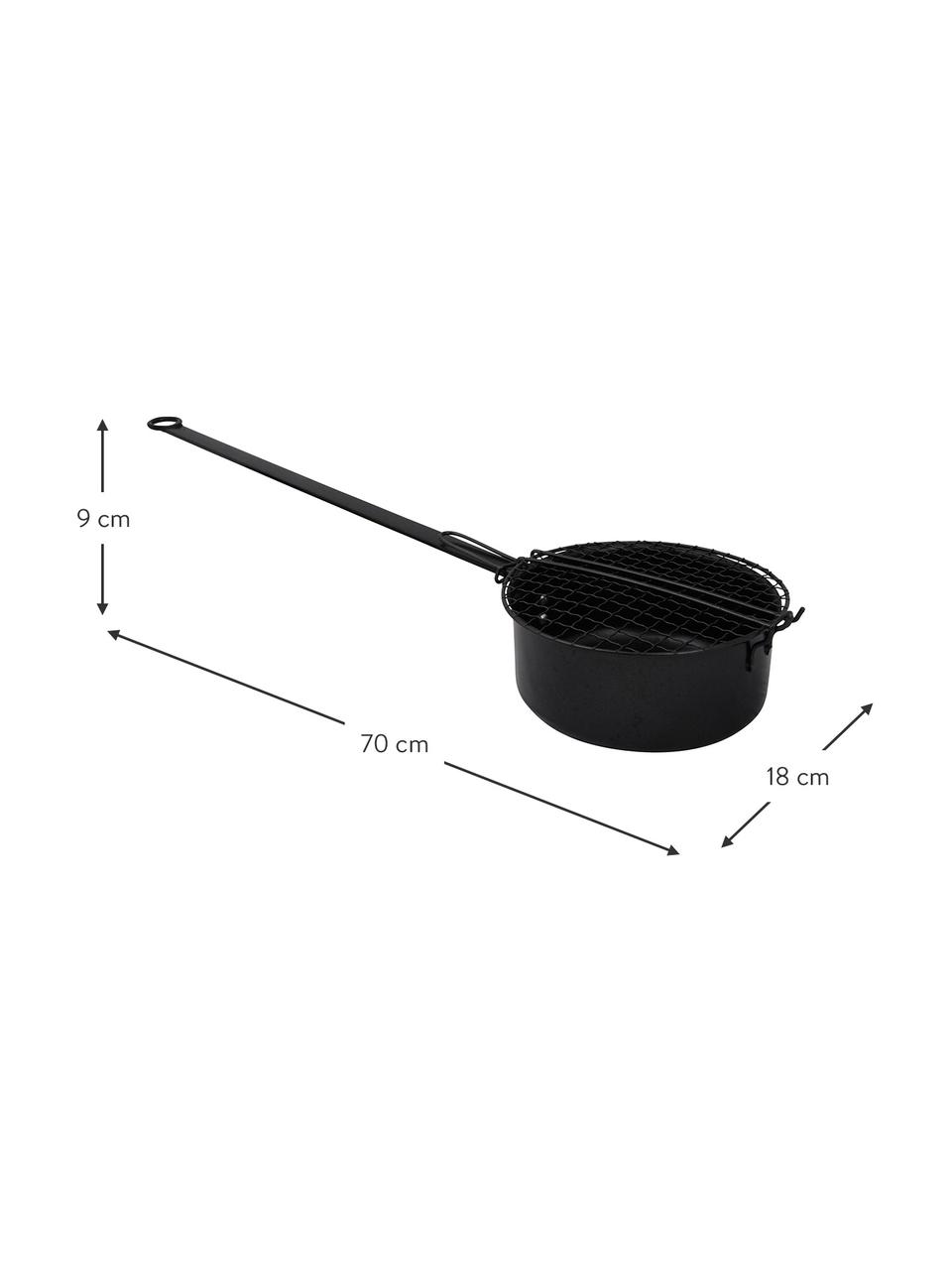 Popcornpan Party, Gecoat metaal, Zwart, B 18 cm x H 9 cm