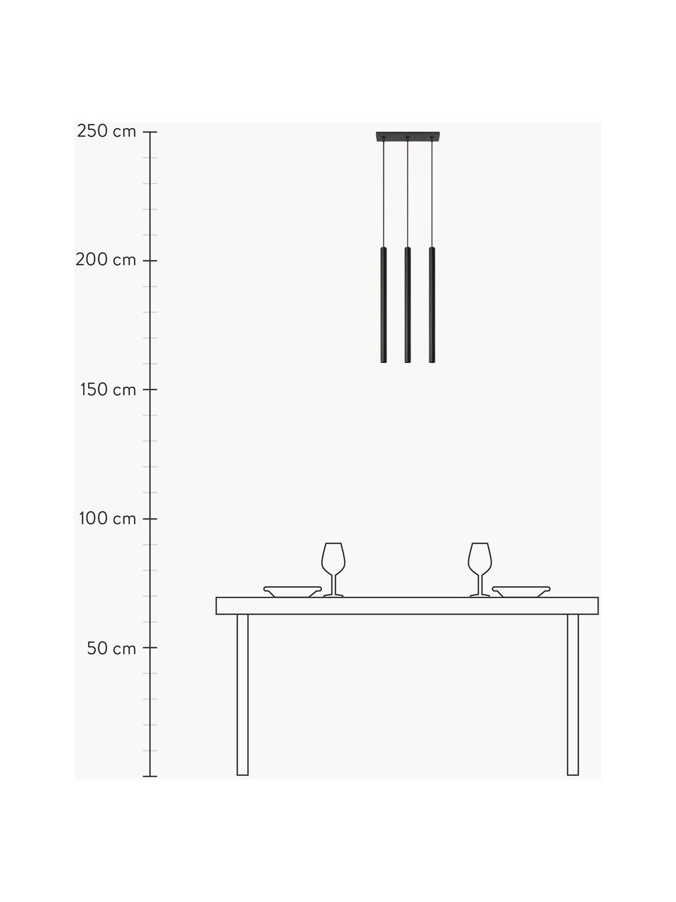 Lampada a sospensione Fideus, Nero opaco, Larg. 30 x Alt. 90 cm