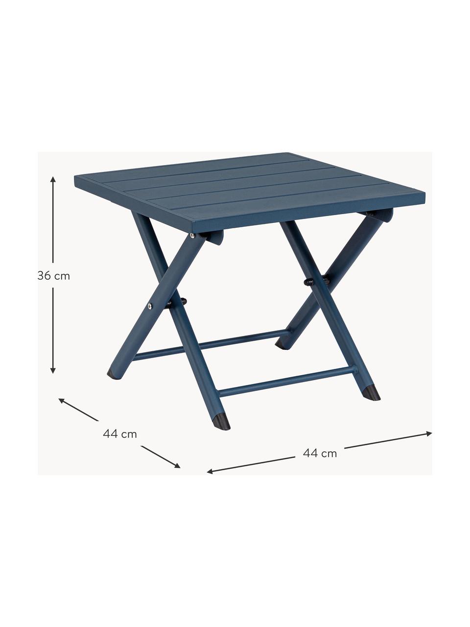 Inklapbare tuintafel Taylor, Staal, gepoedercoat, Grijsblauw, B 44 x D 44 cm