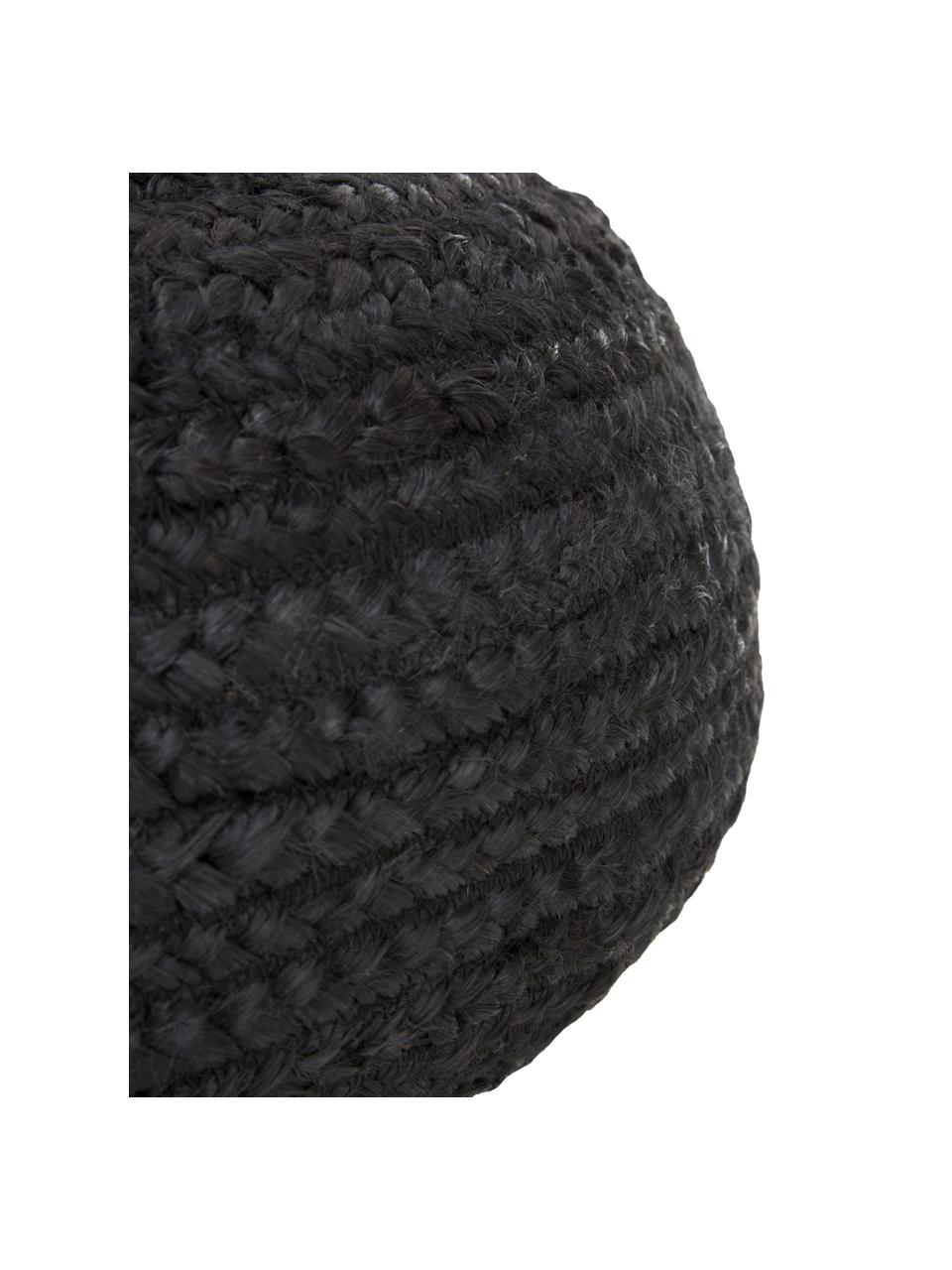 Ręcznie wykonany puf  z juty Bono, Tapicerka: juta, Antracytowy, Ø 58 x W 21 cm