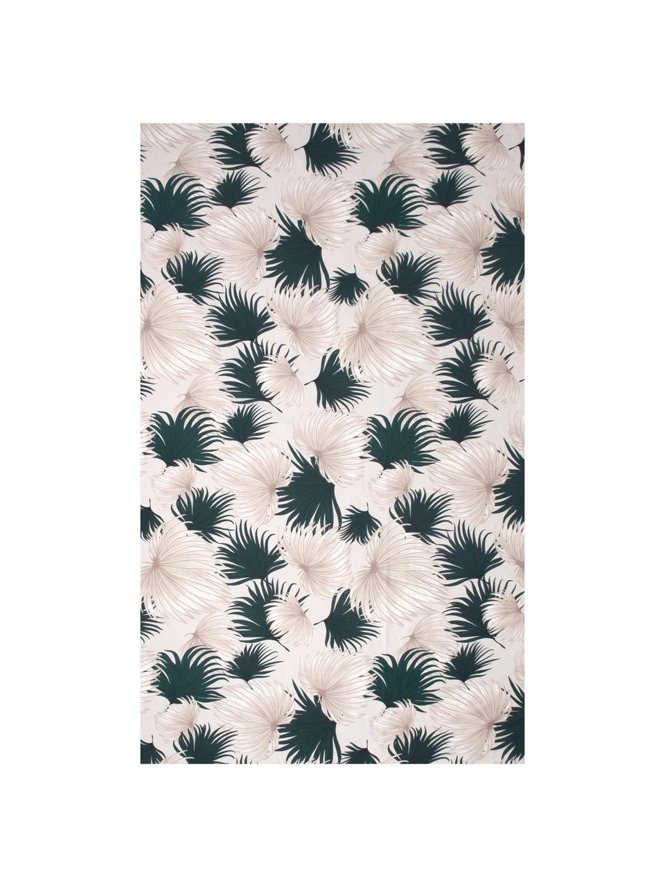 Drap plat en satin de coton Aloha, Beige, vert, 240 x 300 cm