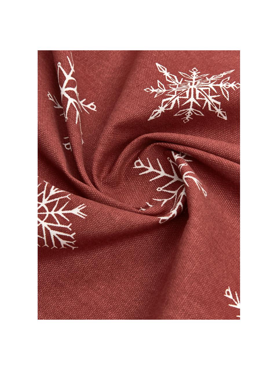 Mantel Snow, 100% algodón de cultivos sostenible de algodón, Rojo, blanco, An 145 x L 200 cm