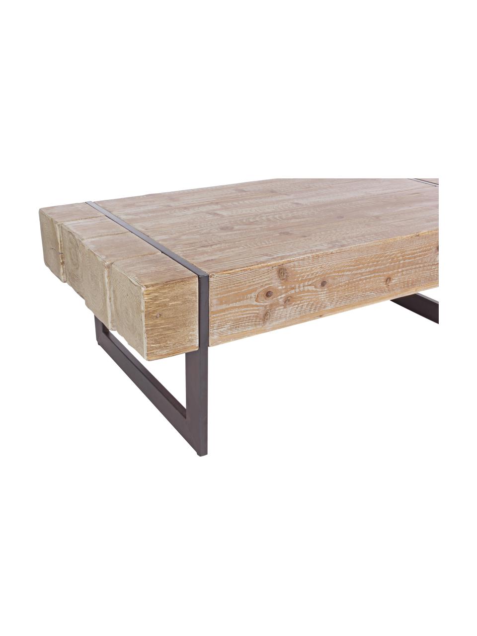 Tavolino da salotto in legno Garrett, Gambe: metallo epodissato, Marrone, marrone scuro, Larg. 120 x Prof. 60 cm
