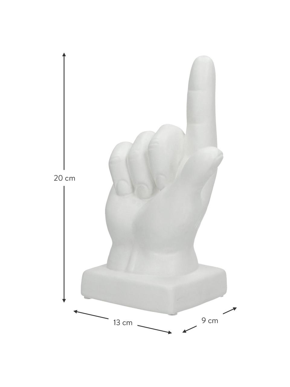 Dekorácia Finger, Kamenina, Biela, Š 13 x V 20 cm