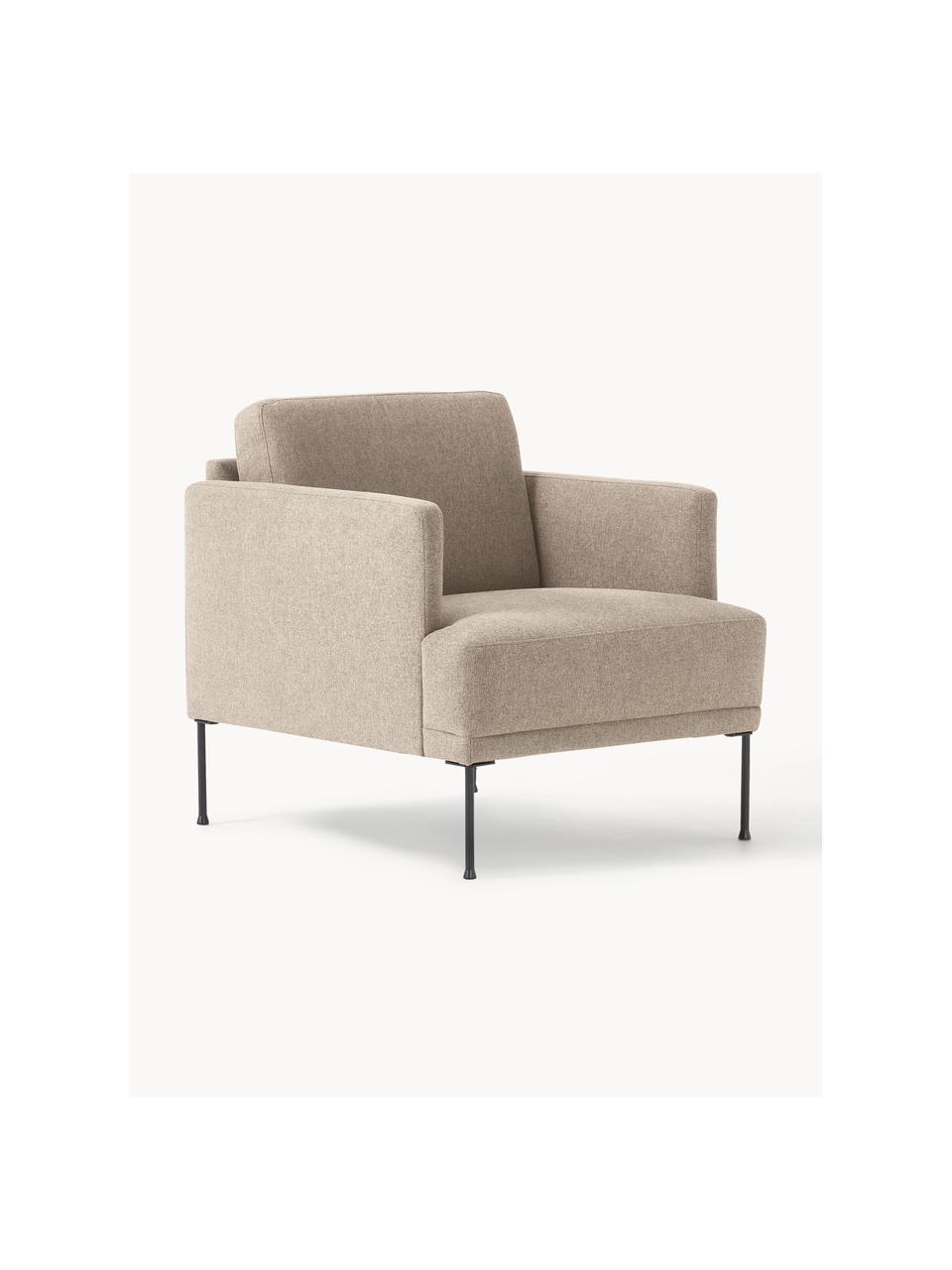 Fauteuil Fluente, Tissu beige, larg. 74 x haut. 85 cm