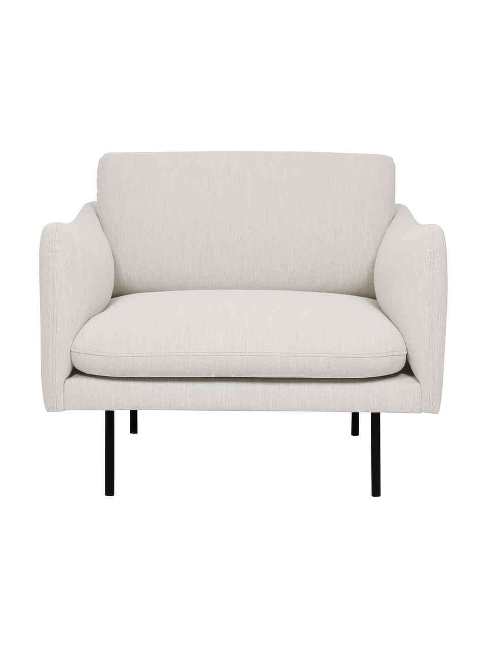 Sametové křeslo s kovovými nohami Moby, Béžová, Š 90 cm, H 90 cm