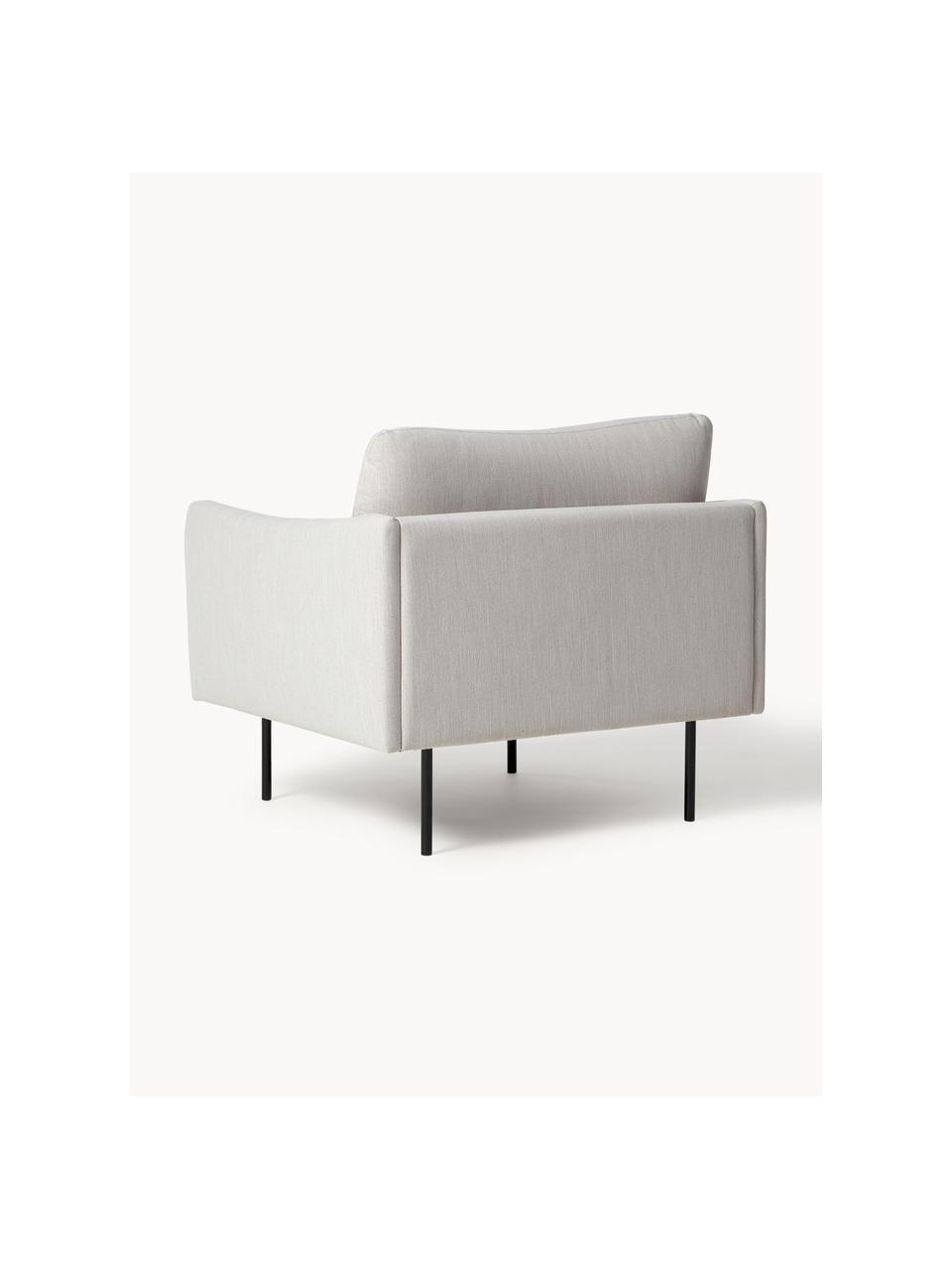 Fauteuil Moby, Bekleding: polyester De hoogwaardige, Frame: massief grenenhout, Poten: gepoedercoat metaal Dit p, Geweven stof gebroken wit, B 90 x D 90 cm